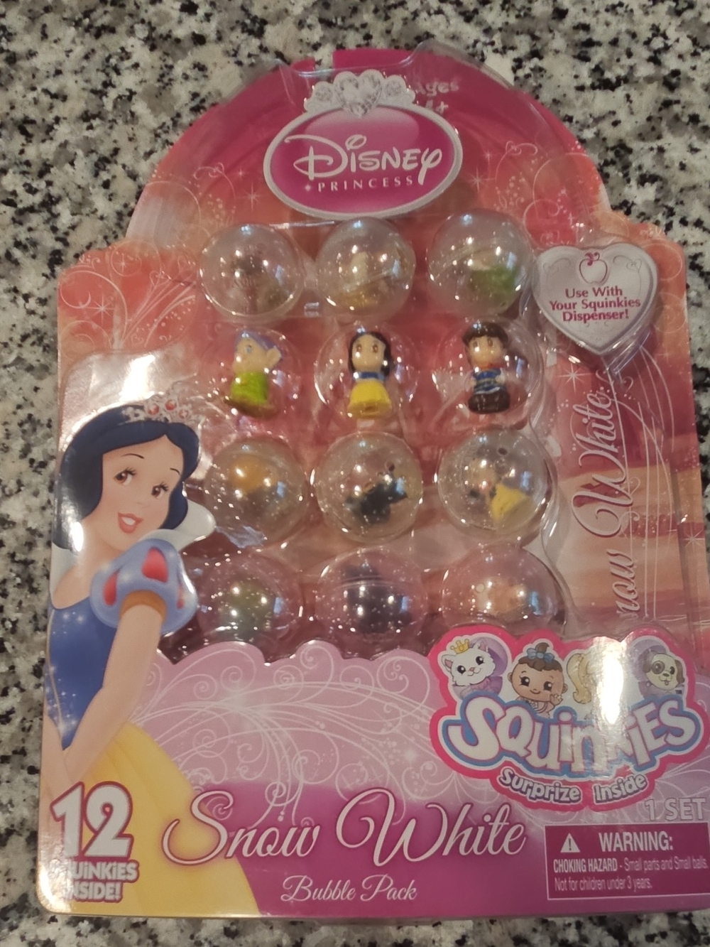 Snow White Squinkies 12-Pack Bubble Toy Set - Pink
